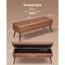 Leather Storage Ottoman Bench, PU Leather Upholstered Bench with Metal Legs for Entryway